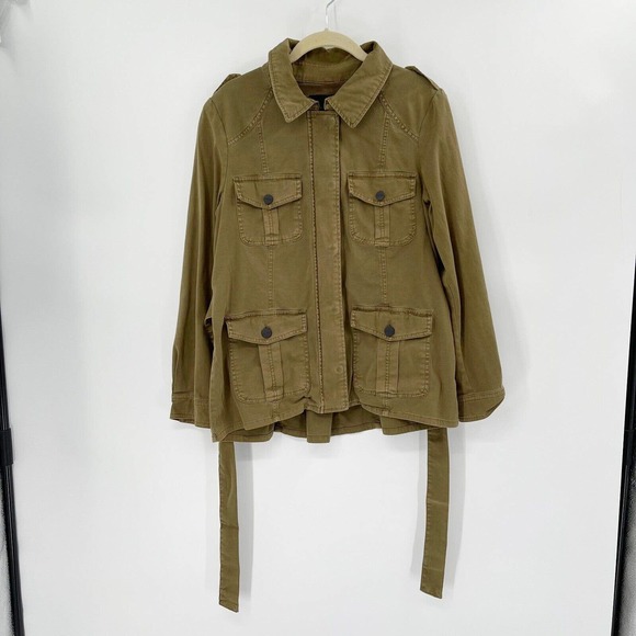 Sanctuary Jackets & Blazers - Sanctuary Street Smart Denim Utility Jacket Sz L Green Belted Collared Pockets